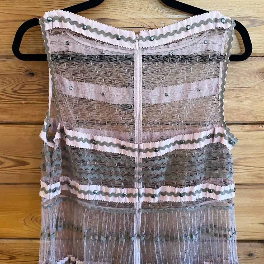 RED Valentino Point d'esprit tulle Pink Sheer Maxi Dress - Picture 3 of 11